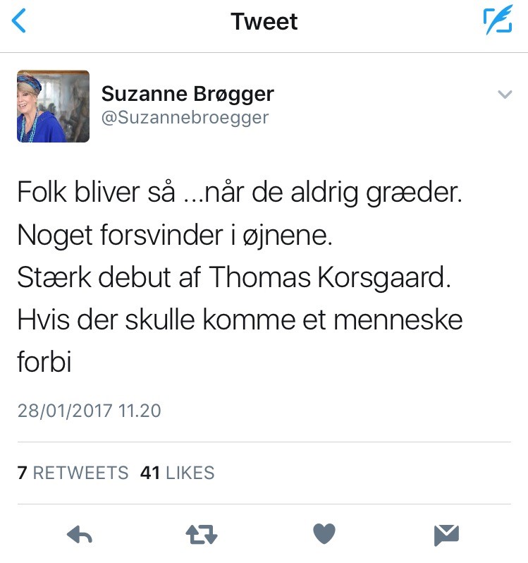 Hvis der skulle komme et menneske forbi, Thomas Korsgaard, Suzanne Brøgger