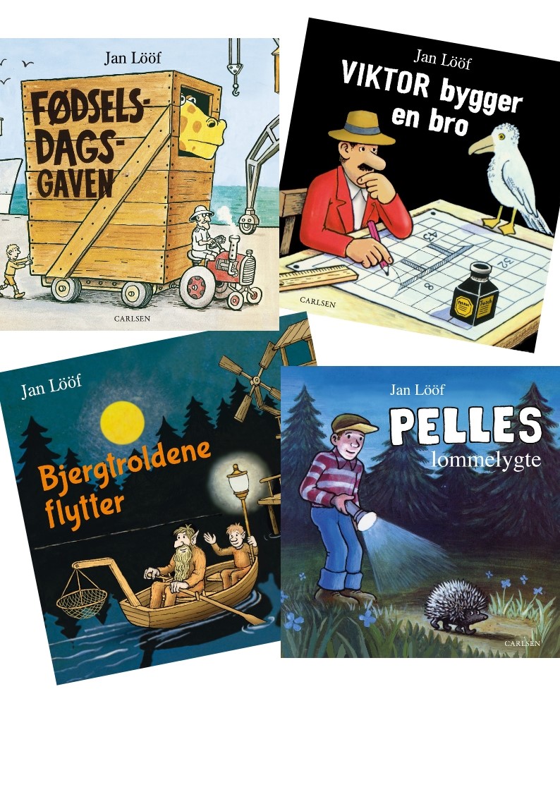 Jan Lööf, Viktor bygger bro, Pelles lommelygte, Bjergtroldene flytter, fødselsdagsgaven, børnebog, børnebøger, 